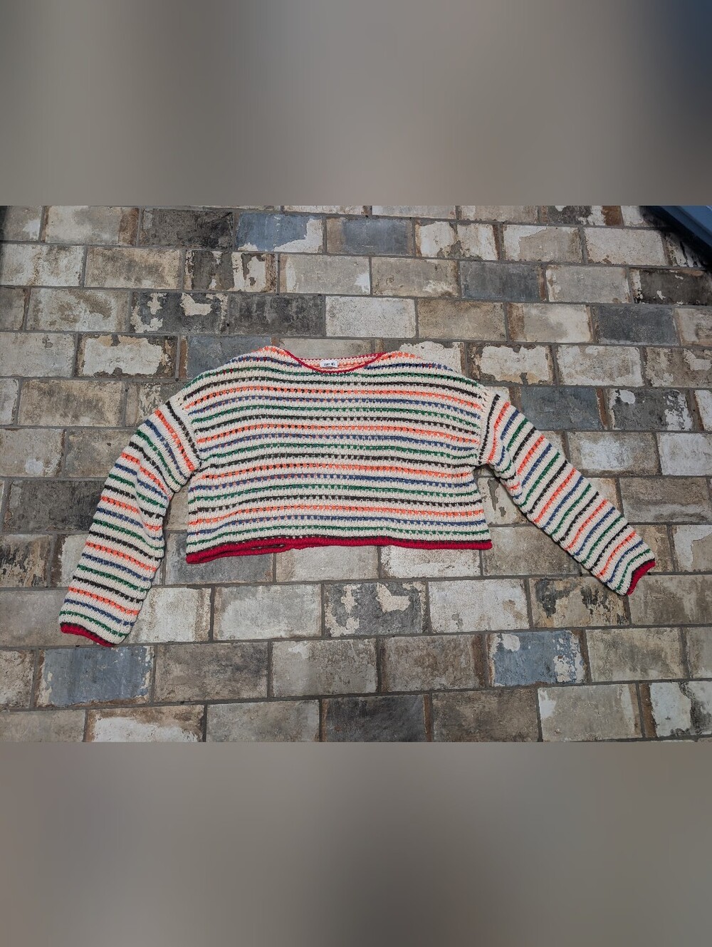 Lane 201 Major Babe Striped Knit Cropped Sweater - Women's Size Small